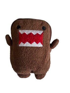 Vintage Domo Kun Plush Zipper Pouch Coin Purse NHK Y2K Brown Double Zip